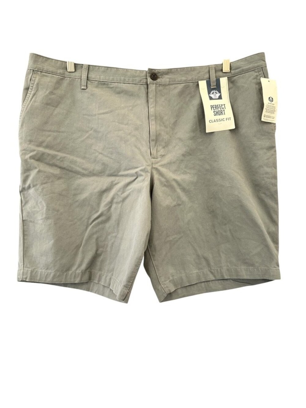 Dockers Perfect Short Classic Fit Gray Flat Front Chino Shorts Mens 44 NWT